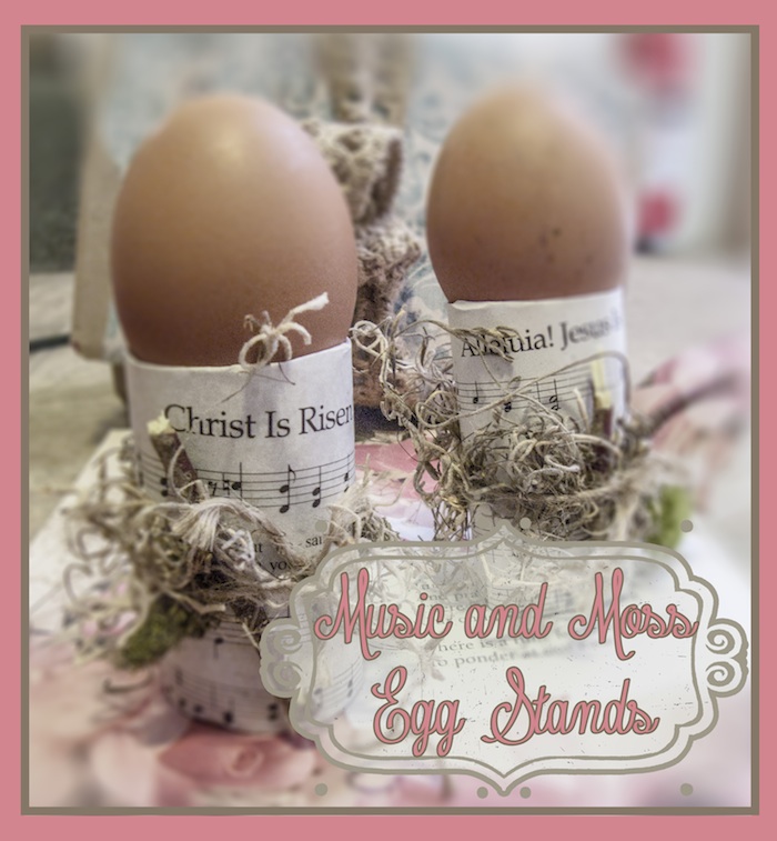 music and moss egg stands, crafts, easter decorations, seasonal holiday decor
