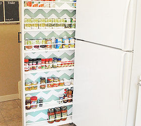 diy hidden storage canned food storage cabinet, The full cabinet open