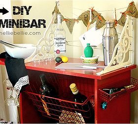 turn a free computer cart into a sweet mini bar, painted furniture