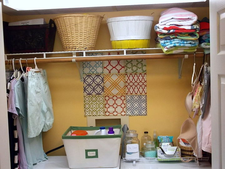 a painted bushel basket, crafts, laundry rooms