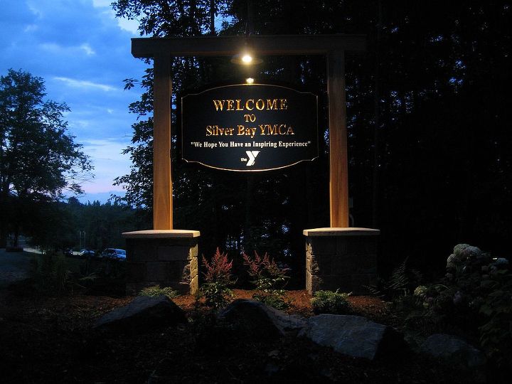 silver bay ymca welcome sign