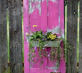 reusing old doors, flowers, gardening, repurposing upcycling