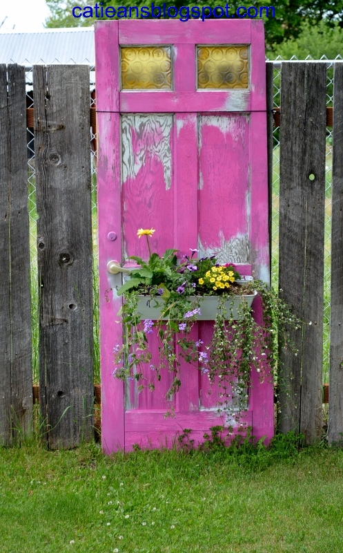 reusing old doors, flowers, gardening, repurposing upcycling
