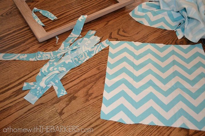 how to make a framed fabric garland, crafts, Cut fabric into 1 inch by 12 inch strips