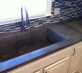 kitchen we did a few weeks ago, concrete countertops, countertops, kitchen design, Concrete Countertops with integral sink