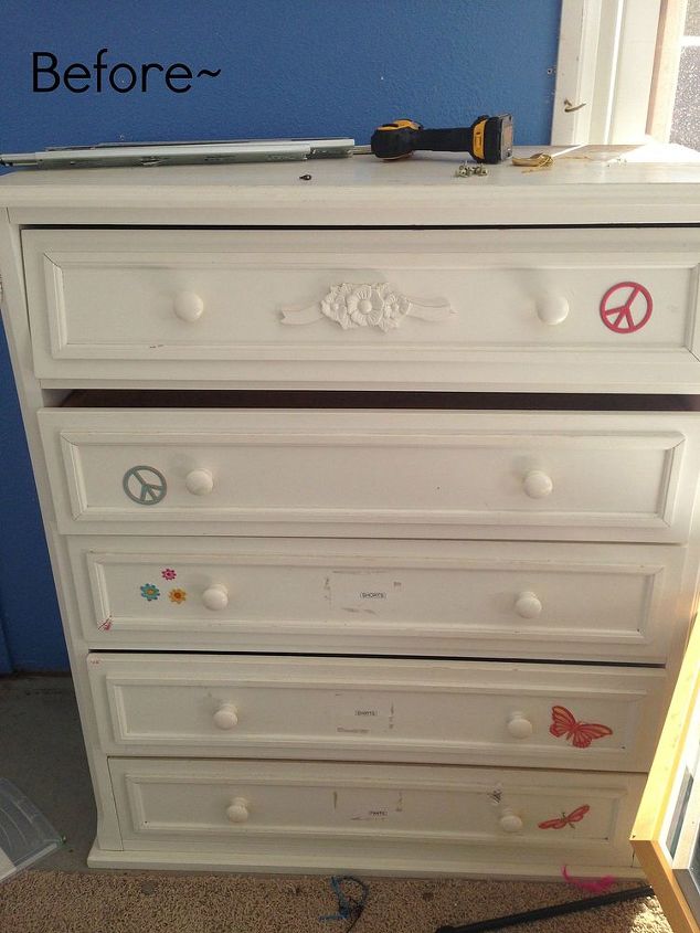 dresser transformed to u of michigan cabinet, painted furniture