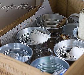 i am a member of crate collectors anonymous, home decor, repurposing upcycling, Little buckets in a wine crate help me organize my packing supplies