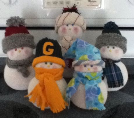 sock snow people, crafts, seasonal holiday decor, These are all of my Snow People