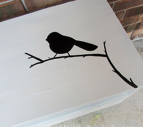 mid century modern table makeover modern bird silhouette, chalk paint, painted furniture