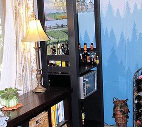 recycled bookshelf into a bar, painted furniture, repurposing upcycling, shelving ideas