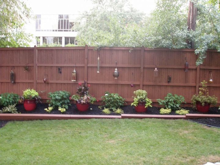 outdoor landscape, fences, gardening, landscape, outdoor living, After Backyard Fence