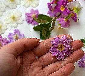 crystallizing edible flowers into beautiful dessert decorations, crafts