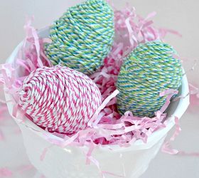 baker s twine easter eggs, crafts, easter decorations, seasonal holiday decor, Perfect for display