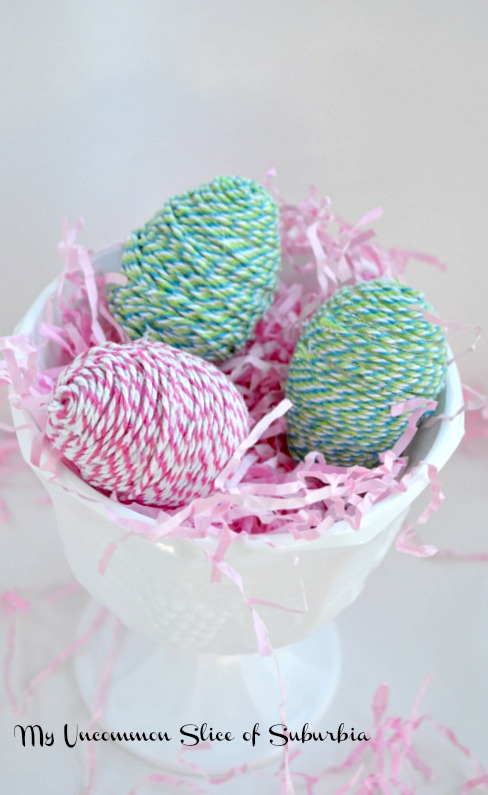 baker s twine easter eggs, crafts, easter decorations, seasonal holiday decor, Perfect for display