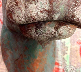 creating a faux patina, crafts, painting, Details around the mouth