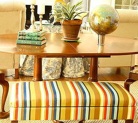 add stripes to fabric with fabric paint, painted furniture, reupholster