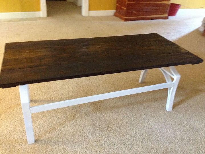 coffee table transformation, painted furniture, shabby chic, Stain Jacobean