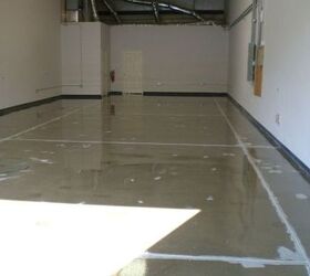 featured photos, Taken after the floor was ground cracks filled cleaned and a special epoxy primer coat applied