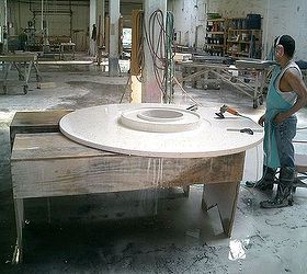 things to do with concrete, concrete masonry, home decor, painted furniture, Water fountain top for a DIFFA event