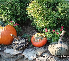 fall fabric pumpkins so easy, crafts, seasonal holiday decor, Can you find the not real punkins They cost all of about 25 cents if you have the scrap fabric