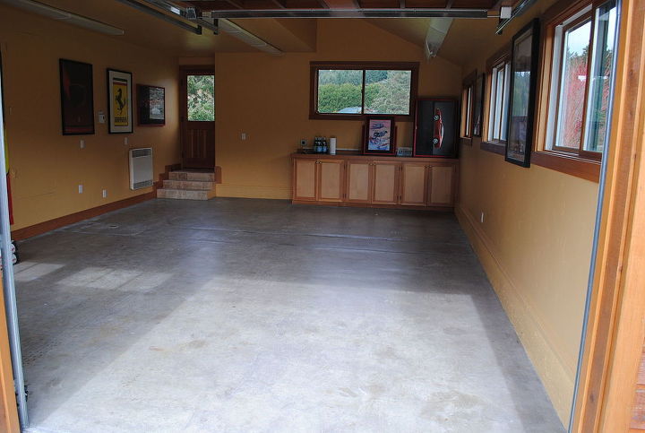 charcoal stained micro topping garage floor, flooring, garages, painting