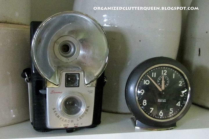 top ten vintage thrifty finds of 2012, repurposing upcycling, The Brownie Camera and the Baby Ben Clock were purchased at under five dollars at garage sales