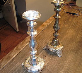 i discovered that you can clean with toothpaste see all the fun i had, bathroom ideas, Before and after I cleaned these silver candlesticks with toothpaste