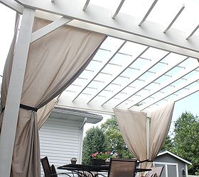 back deck makeover pergola reveal, decks, fireplaces mantels, outdoor furniture, outdoor living, painted furniture