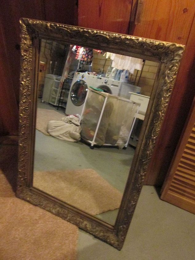 distressing a mirror, painted furniture, repurposing upcycling, shabby chic, This is before I turned it into