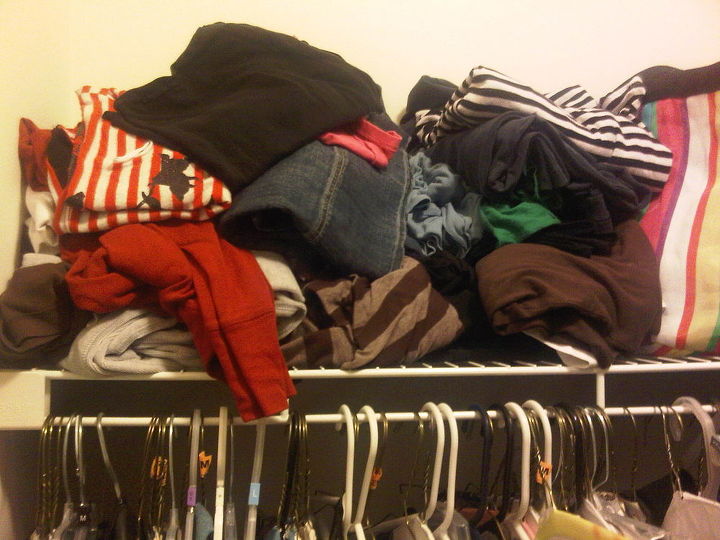 organization in my closet, Before