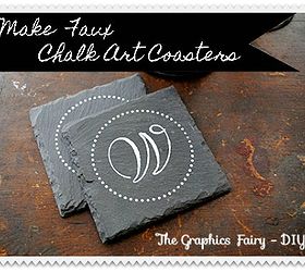 make some faux chalk art coasters, chalk paint, crafts, My Faux Chalk Art Coasters