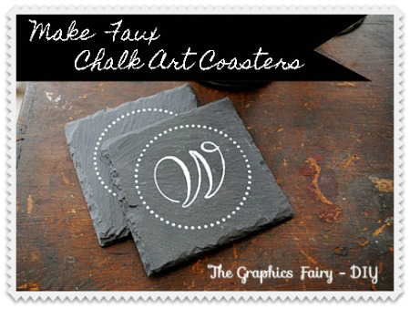 make some faux chalk art coasters, chalk paint, crafts, My Faux Chalk Art Coasters