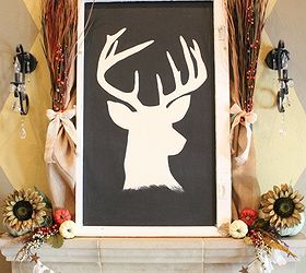 decorating for fall, seasonal holiday d cor, wreaths, Living in the Hill Country of Texas it s only appropriate to have a deer head in the living room I like this silhouette much better than a real mount