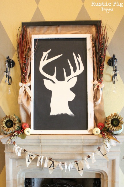 decorating for fall, seasonal holiday d cor, wreaths, Living in the Hill Country of Texas it s only appropriate to have a deer head in the living room I like this silhouette much better than a real mount