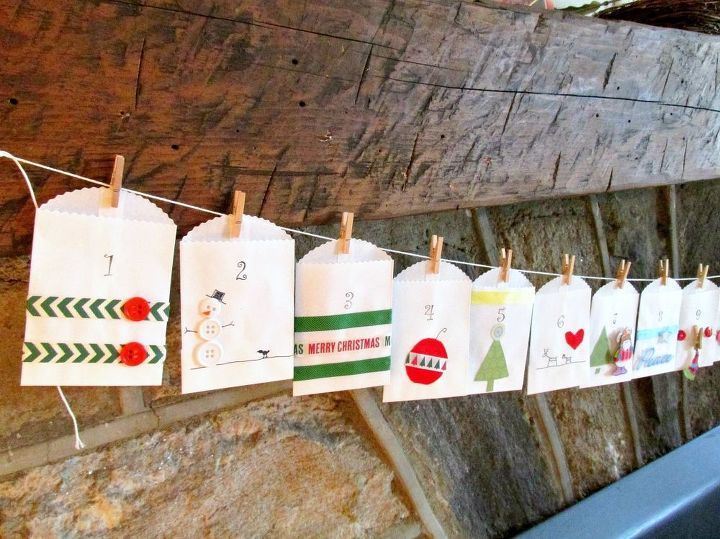easy diy advent calendar, seasonal holiday decor, I hung it on my mantel but she s going to take it home for my granddaughter