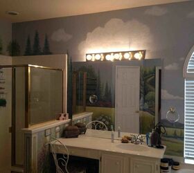 bathroom mural i just painted, bathroom ideas, home decor, paint colors, painting, wall decor