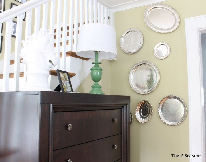 silver trays are great wall art, home decor, Use silver platters on the wall instead of plates to add some sparkle It s like room jewelry