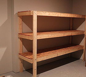 easy storage idea, shelving ideas, storage ideas, woodworking projects, This is how the shelving unit looks when completed