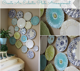 creating an eclectic wall plate arrangement, home decor, wall decor, I moved things around deleted some of the plates till I got the pleasing display I wanted
