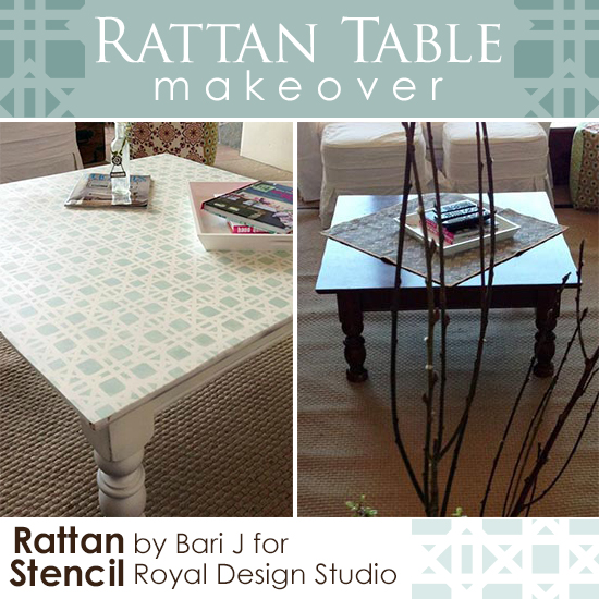 furniture stencil ideas for table tops with rattan stencil, painted furniture, Bari J Ackerman used one of her stencil patterns from our Bari J Stencil collection to give new life to her coffee table