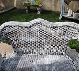 how to paint wicker furniture, painted furniture, I brushed on 1 coat of oil based primer