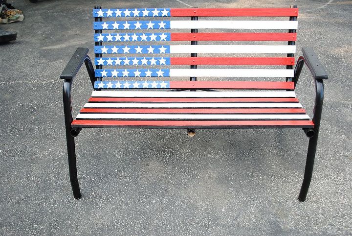 labor day bench redo, painted furniture