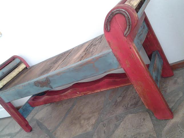 before after lucky horse shoe bench, painted furniture