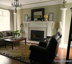 a pillar story, home decor, shabby chic, Two columns in the livingroom