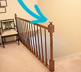 She cuts the top off of an old stair banister and creates something beautiful