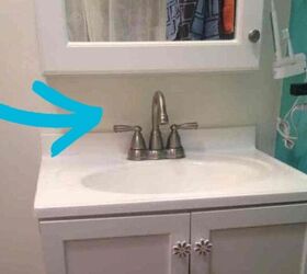 Do this to give your bathroom a backsplash in 30 minutes (& it's removable)