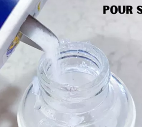 Put ice and salt into a bottle for a super simple cleaning shortcut