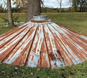 They used the roof of an old grain bin to create the coolest look for their building's exterior