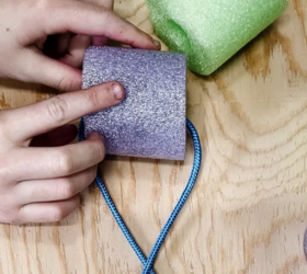 Cut 5 pool noodles into pieces and tie them together for the wildest summer idea