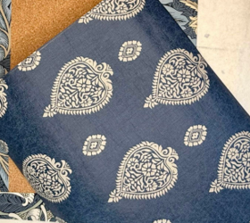 She cut rectangles out of some wallpaper for this 1-hour decor idea